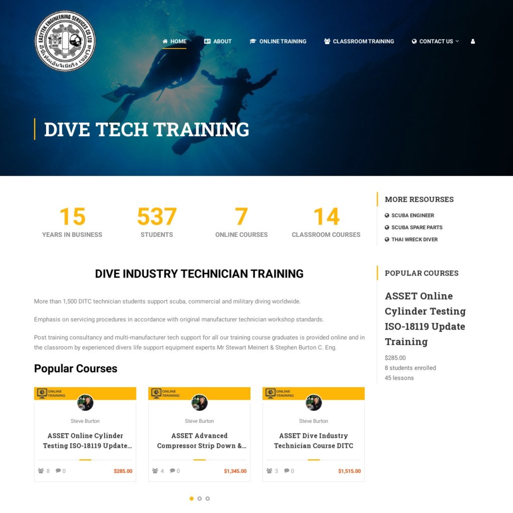 Online Dive Industry Technician Courses - Dive Tech Training
