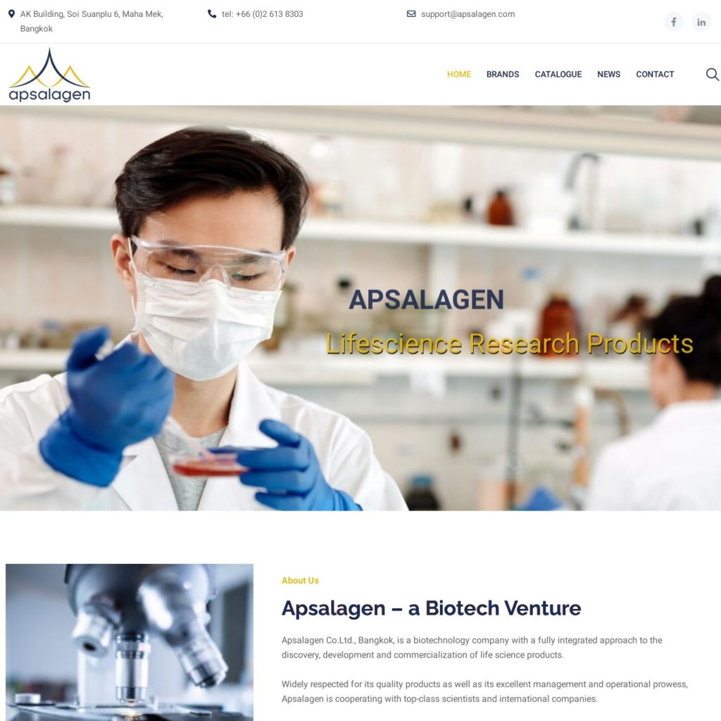 Apsalagen – Producer & Supervendor for Lifescience Research Products