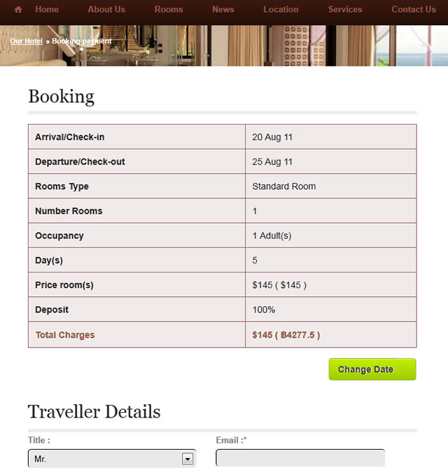 Hotel Booking web Design in Thailand